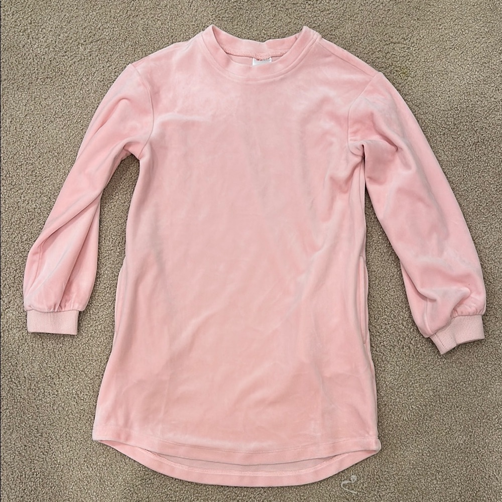 like new!! Hanna Andersson cozy Pink Long Sleeve Dress with pockets, size 6/7
